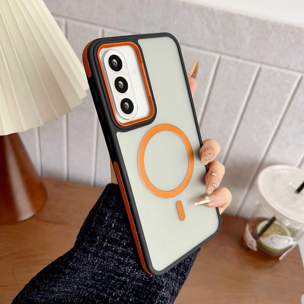 Frosted Magnetic Phone Case For Samsung A57 A37 A17 A07 A56 A36 A26 A16 A06 A55 A35 A25 A54 For Magsafe Anti-Slip Edge Cover