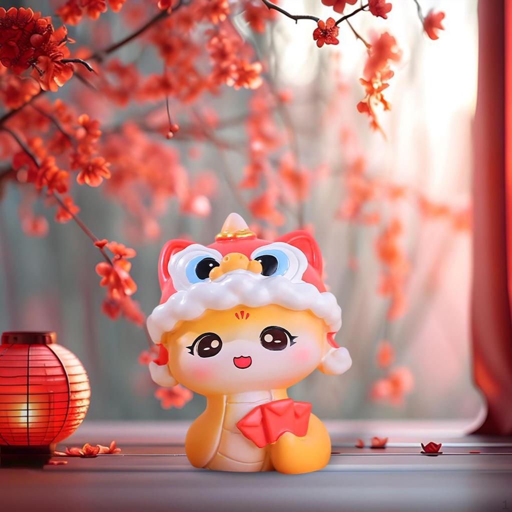 Chinesisches Jahr Schlange Figur Monddeko Niedliches Kunstwerk Cartoon Geschenk des