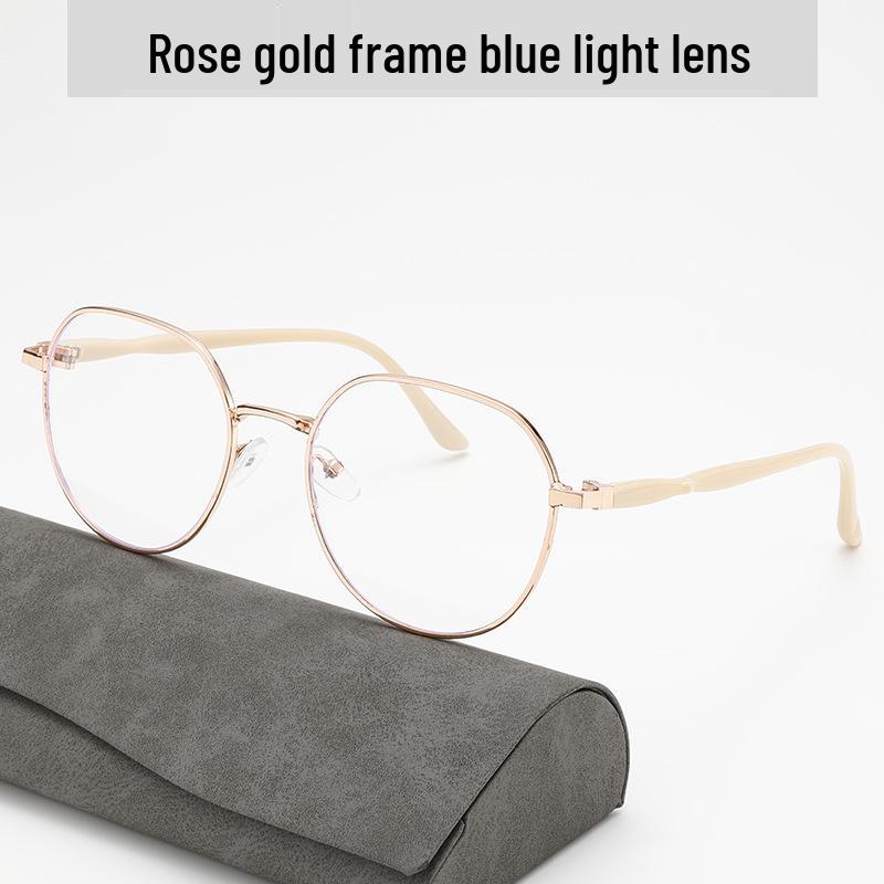 Retro Titanium Round Frame Glasses with Anti-Blue Light Lenses - Xiaohongshu Style for Influencers