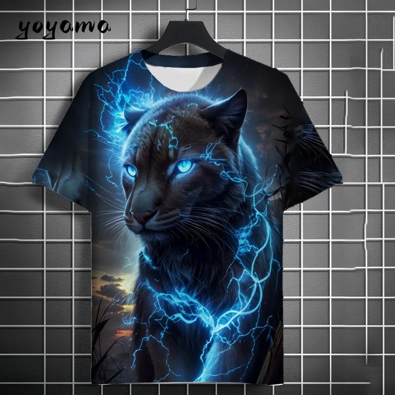 3D Printed Artistic African Elephant T-Shirt For Men Animal Pattern T Shirts Summer Breathable O-Neck Tops Short Sleeve Tees