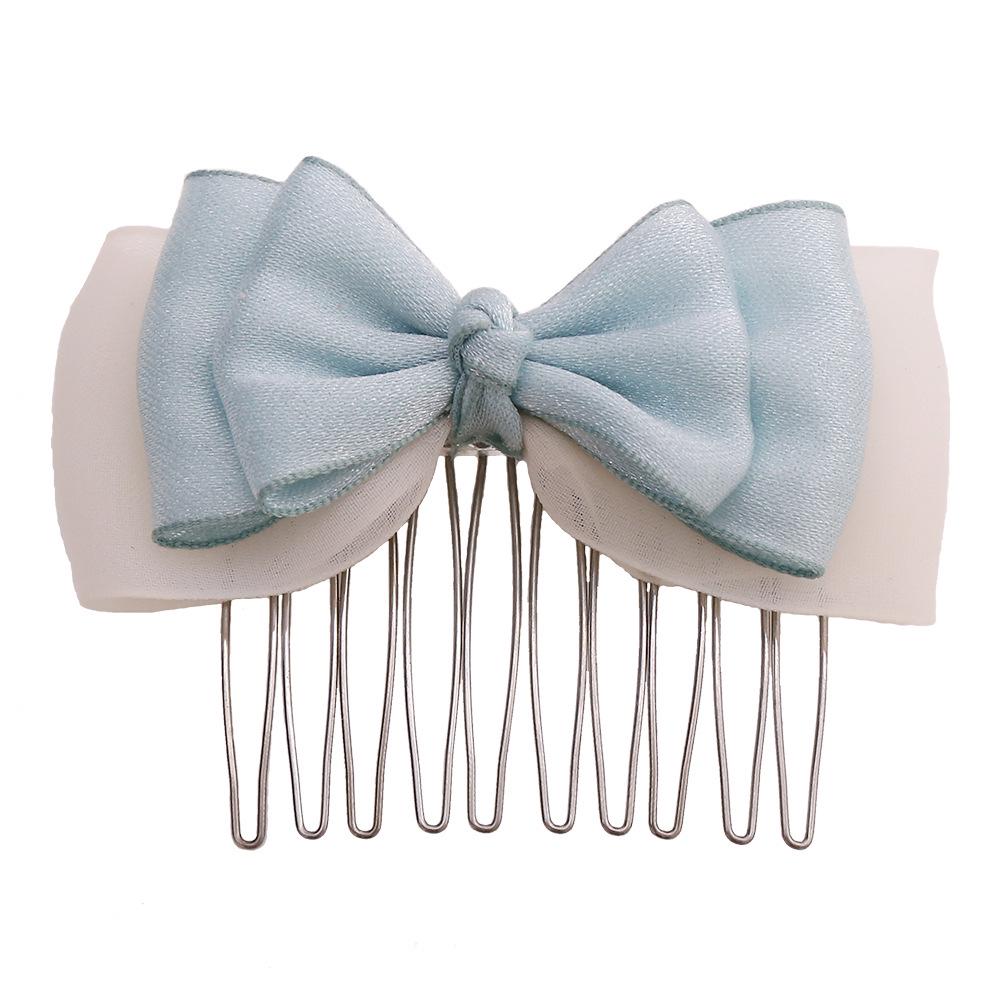 Korean Pink Bow Hair Comb Clip for Girls' Bangs Styling