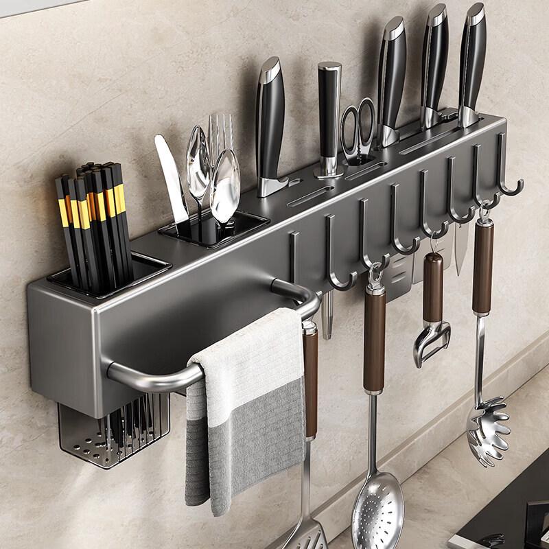 Multifunktionales Edelstahl Küchenmesser- und Utensilien-Organizer-Regal