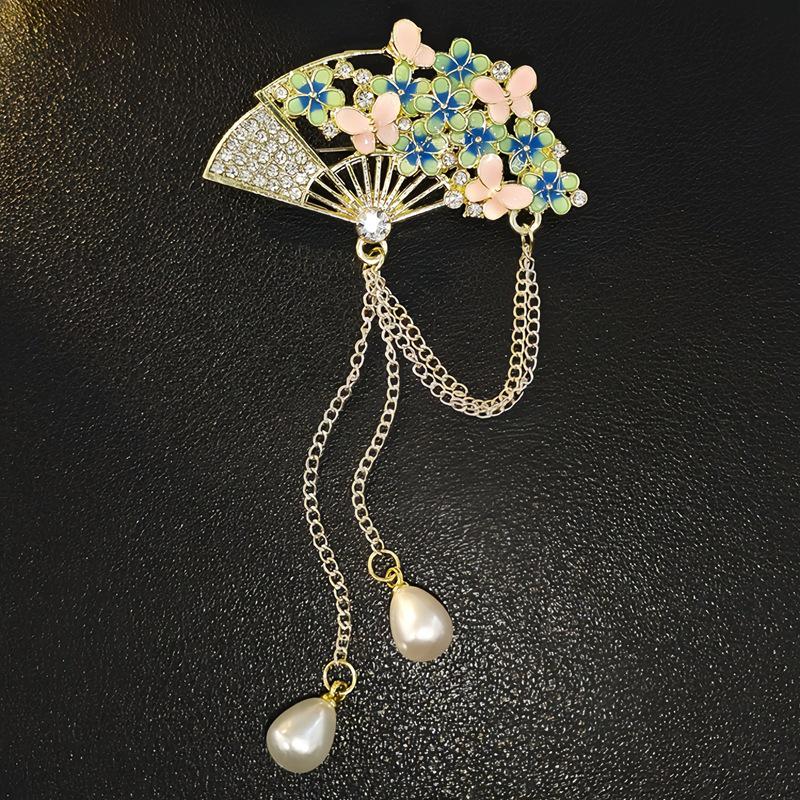 Κομψή καρφίτσα με λουλούδι παιώνιας - Ρετρό εθνικό στυλ, Προηγμένο αξεσουάρ καρφίτσας για Τσέονγκσαμ και Χάνφου