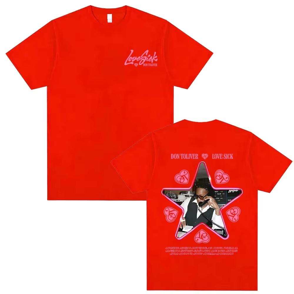 Nuova Vendita Calda Rapper Don Toliver Love Sick T-shirt Grafica Uomo Donna Vintage Hip Hop Oversize Streetwear Maglietta Oversize Manica Corta Abbigliamento Casual