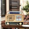 Retro Clock Portable Multifunctional Full Band Emergency Solar Radio Bluetooth Player