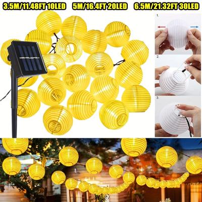 Wasserdichte Laterne 10/20/30 LEDs Solar Lichterkette 3,5/5/6,5M Outdoor Girlande Lichterfee für Weihnachten Garten Hochzeit Party Festival Deko