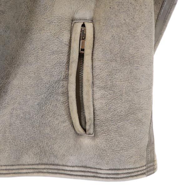 Rick Owens Sheepskin Leather Riders jacket USA10 Gray Back bore Women Used