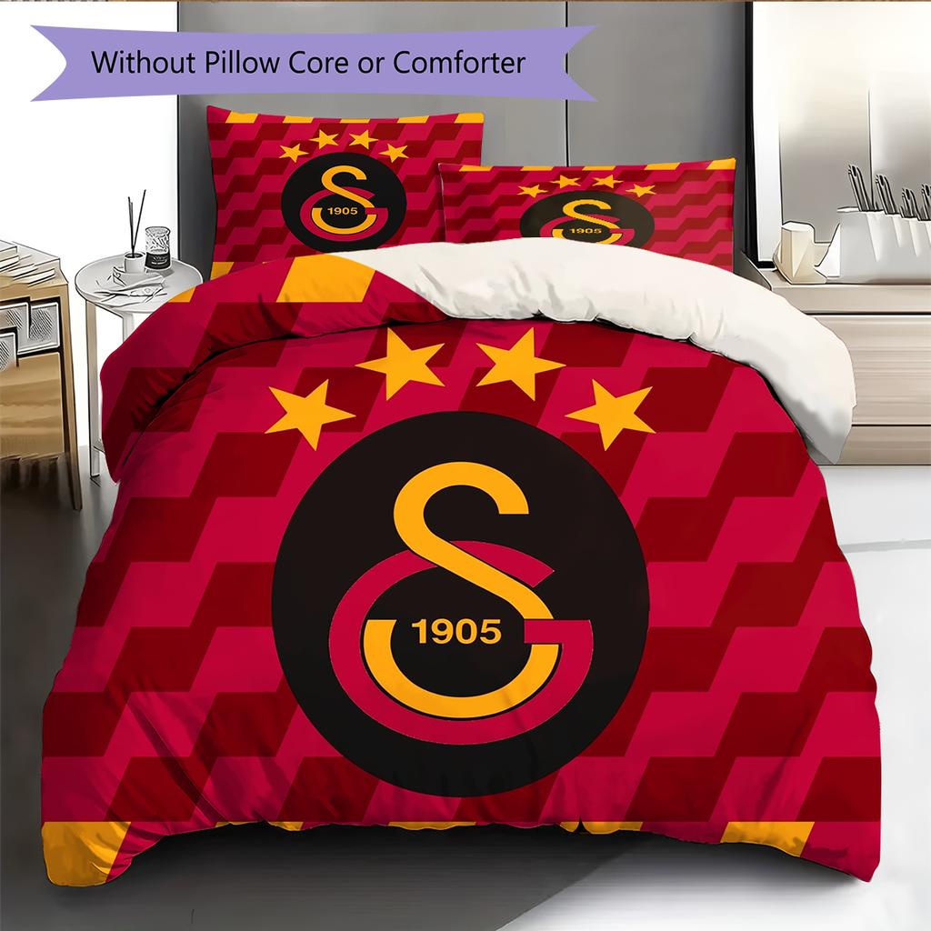 Galatasaray FC Pattern Bedding Home Decoration Birthday & Festival Gift (1 * Duvet Cover + 2 * Pillowcase, Without Core)