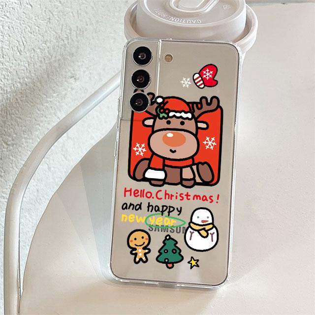 Clear Case For Samsung Galaxy S22 S20 FE S21 Plus S10 Lite S9 S8 S10e Note 20 Ultra 10 Lite 9 Phone Cover Snowman Christmas Cute