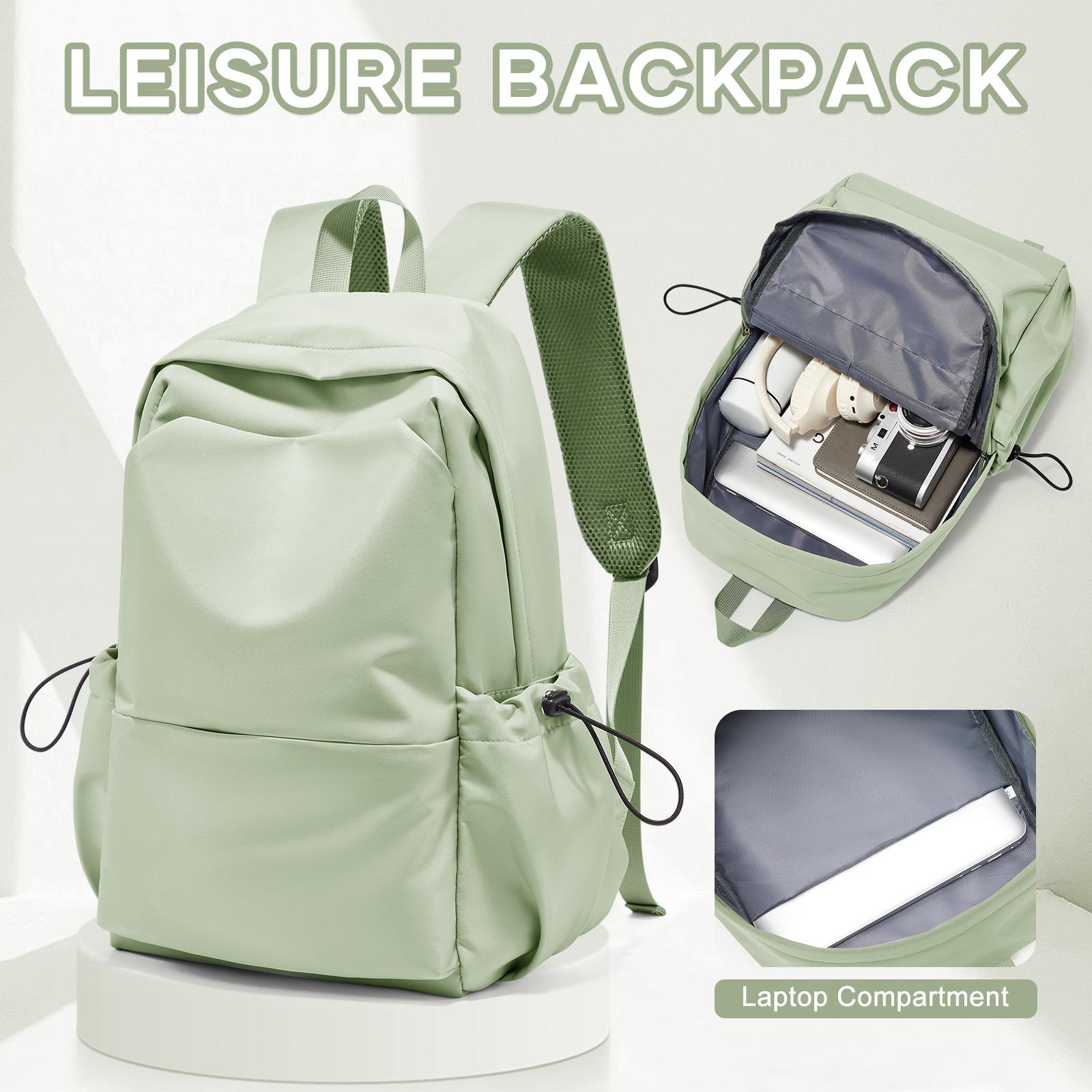 

Simple Solid Color Casual Backpack, Lightweight Versatile High School Student School Backpack, Versatile Solid Color Daypacks зелёный