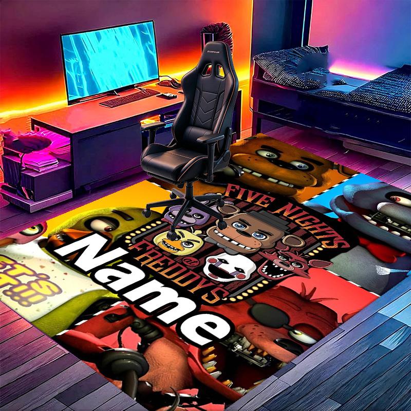 Custom Name Personalized Five Nights at Freddy's Print Carpet, Versatile Home Decor Rug, for Playroom, Apartment, Balcony, Entryway, Hallway Gift