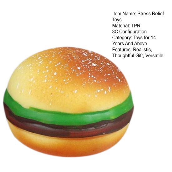 Realistic Fast Food Squeeze Toy Soft TPR Stress Relief Balls Cola Burger Fries Hot Dog Shapes Portable Fidget for Kids Adults Fun Anxiety Relief Gift