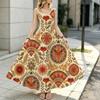 Longline Tank Dress,Relaxed Sleeveless Soft Cotton Dress,Retro Ethnic Style Ideal for Travel Vacation Photos,Daily Casual & Getaway Wear