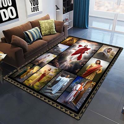 Jésus Vierge Marie Croyant Tapis de Prière Croyant Tapis pour Salon Tapis Camping Pique-nique Tapis Antidérapant Tapis E-sports Cadeau
