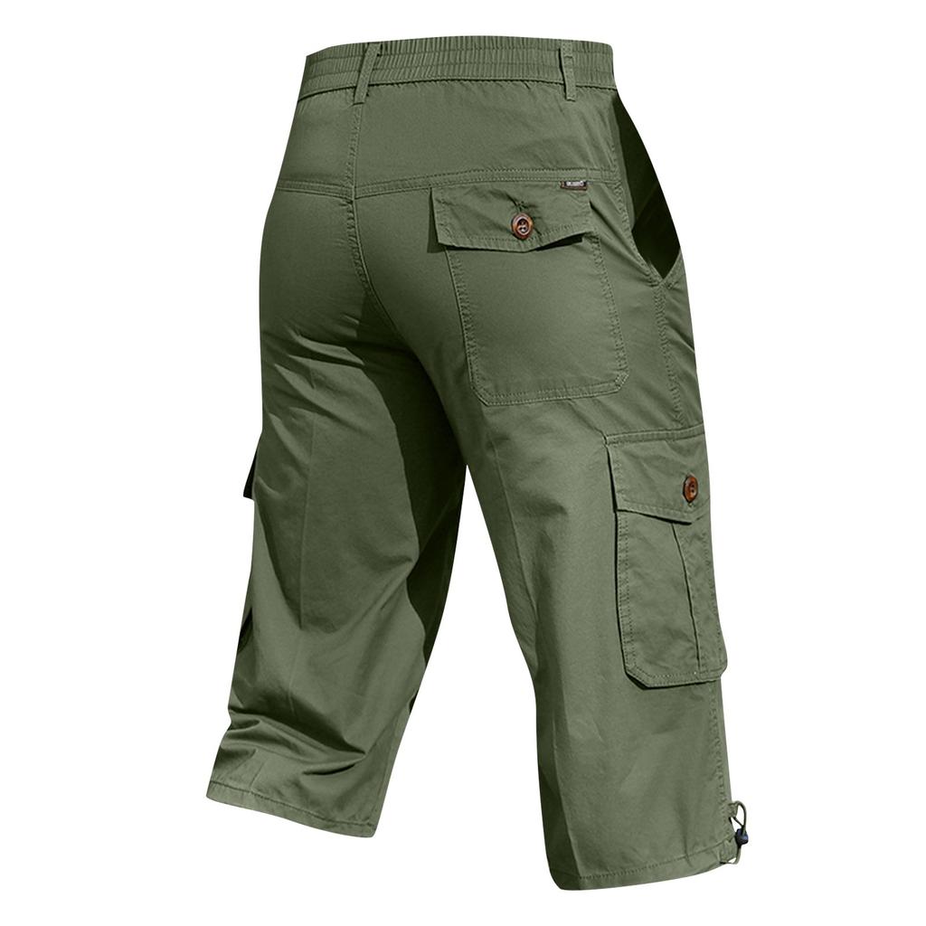 Mens Summer Casual Fitness Bodybuilding Solid Color Pocket Sports Shorts Pants