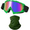 Motorcycle Goggles Dirt Bike ATV Off-Road Riding Motocross Glasses with Sun UV Protection Neck Gaiter Face Cover