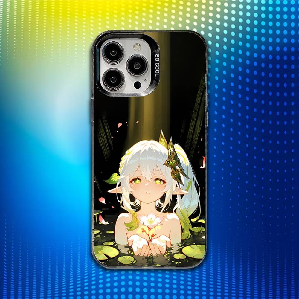G-Genshin Impact N-Nahida Phone Case For iPhone 16,15,14,13,12,11,Mini,Pro,SE,MAX White Matte Shockproof Cover