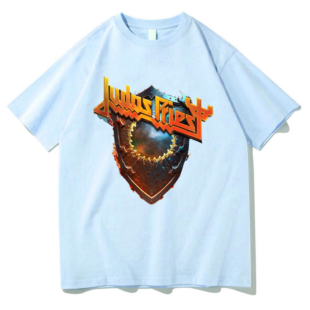 Judas Priest Shield of Pain Tour 2025 Tshirts Judas Priest Band Metal Rock Clothes Men Women Cotton Crewneck Unisex T-shirts Y2K