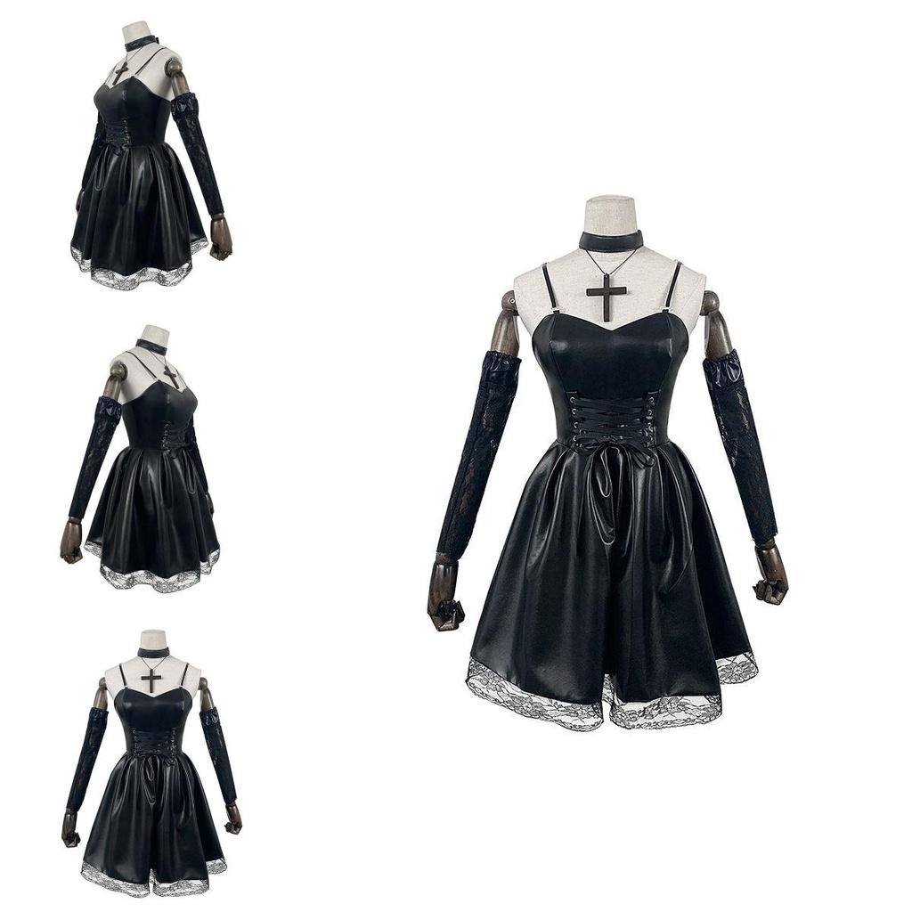 Stylish Misa Amane Death Note Anime Cosplay Black Dress For Halloween And Parties