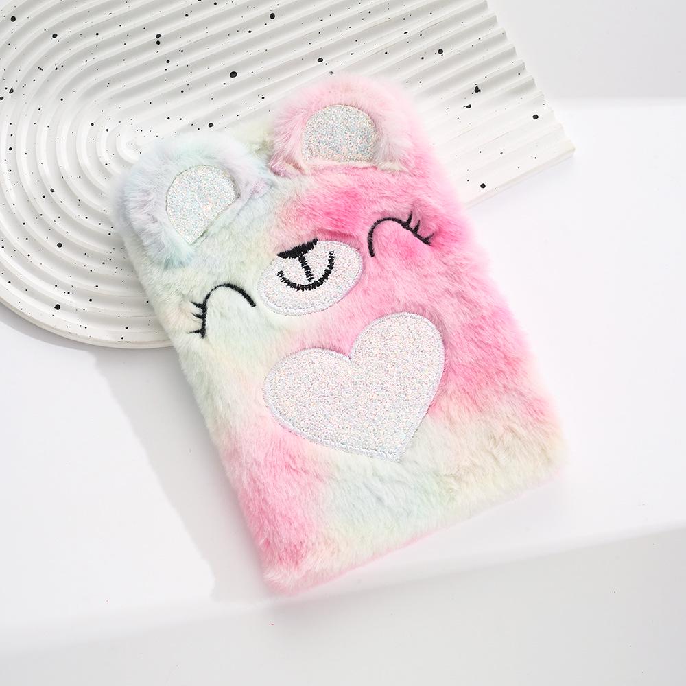 Cute Plush Embroidered A5 Cartoon Notebook Diary