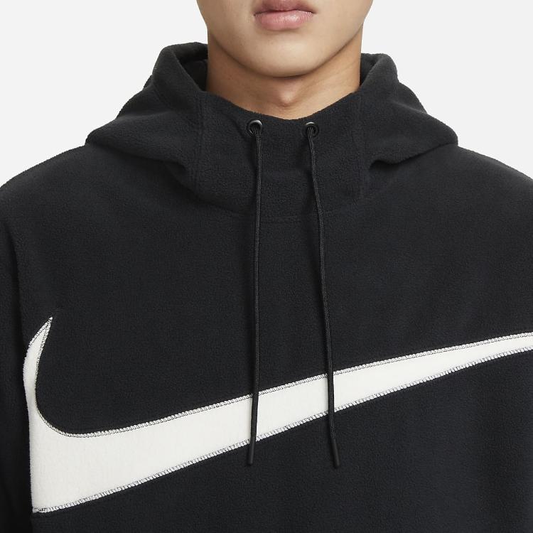 Nike Club Fleece Kangaroo Pocket Contrast Hoodie with Printed Logo Men Hoodie Black DQ4897-010