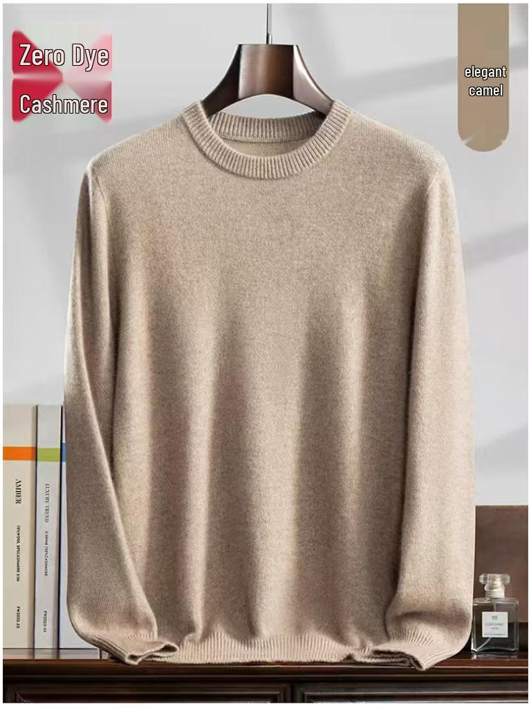 Men's Cashmere High Neck Sweater - Warm Base Layer for Autumn & Winter, Business Casual, Double Strand, Classic Design.