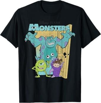 Monsters Inc Mike Sully Boo T Shirt Black Size S 4XL S