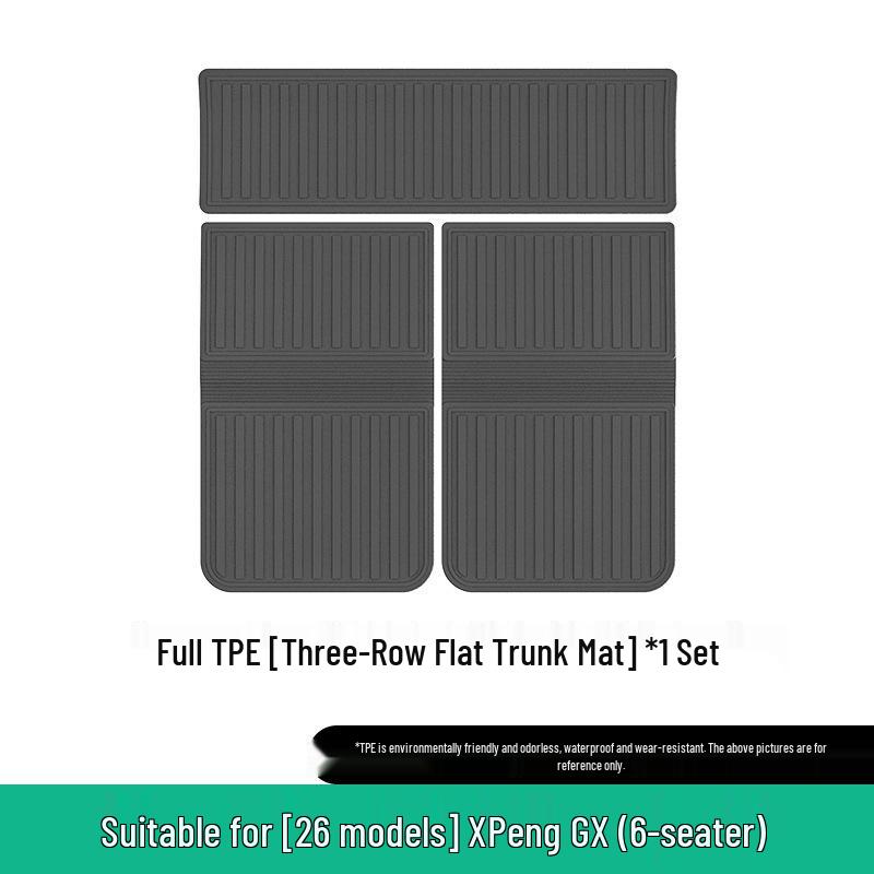 Eco-friendly TPE Floor & Trunk Mats for 2026 XPeng GX, with Backrest Protection.