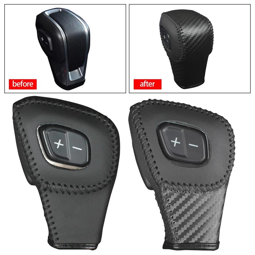 Leder Auto Schaltknauf Abdeckung Innenraum Schalthebelmanschetten Schalthebel Abdeckung Aufkleber Zubehör Für Ford Everest Ranger 2020-2024