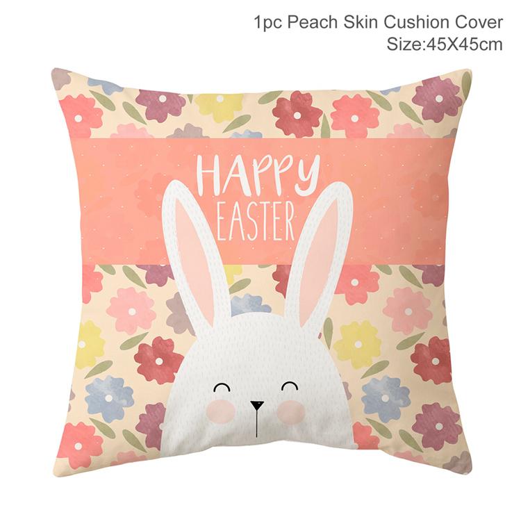 Easter Bunny Pillowcase Happy Easter Decoration For Home Easter Rabbit Eggs Cushion Cover Decorative Pillow Case Easter Gift