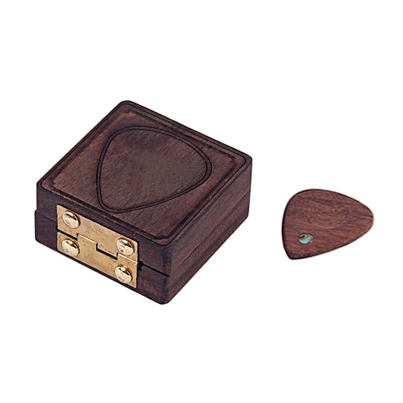 Wooden Guitar Plectrums Storage Box Practical Guitar Pick for Guitar Players Men