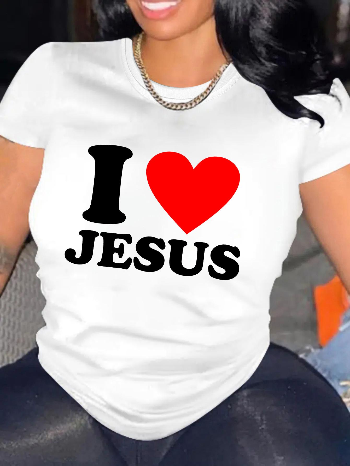 I Love Jesus Heart Graphic T-shirt S