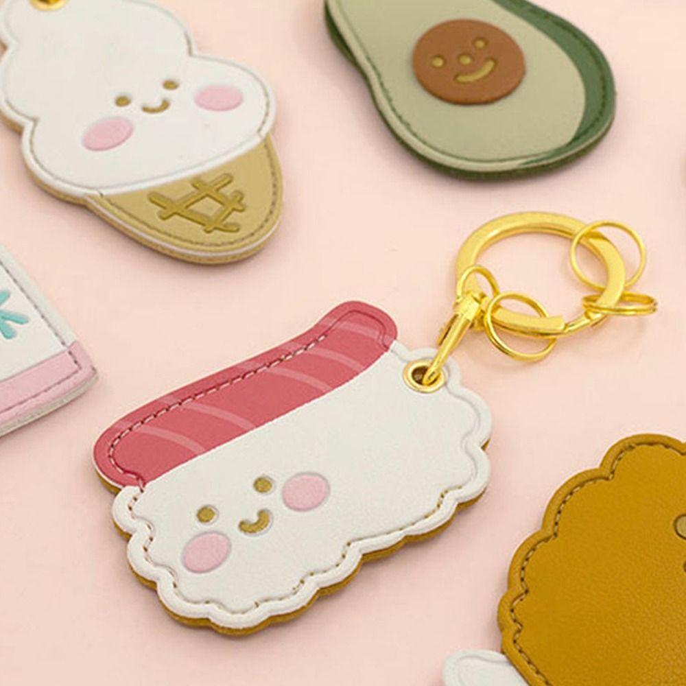 

Кремовые брелоки для ключей с едой, брелок для ключей, чехол для карты контроля доступа, чехол для карты, мультяшные безделушки