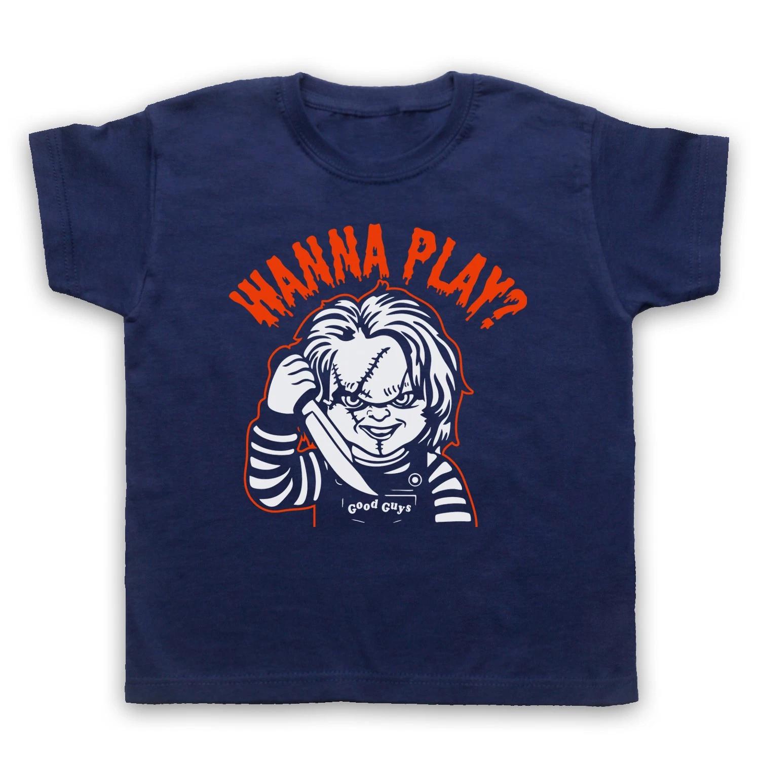 Чакки Детская Ретро Хотите Поиграть Кукла Ужасов Детская Футболка Все Цвета 120