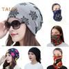 Women Thermal Hat Cycling Neck Warmer Lightweight Colorful Printing Headband High Elasticity Anti-slip Scarf Cold Warm Weather Multi-Functional