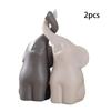 2pcs Ceramic Elephant Figurines, Creative Mini Animal Ornaments for Living Room Desk Shelf Decor, Cute Gift