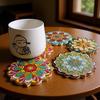 Keramische onderzetter met mandala-bloemmotief - Warmte-isolerende en antislip decoratieve mat voor koffie- en eettafels