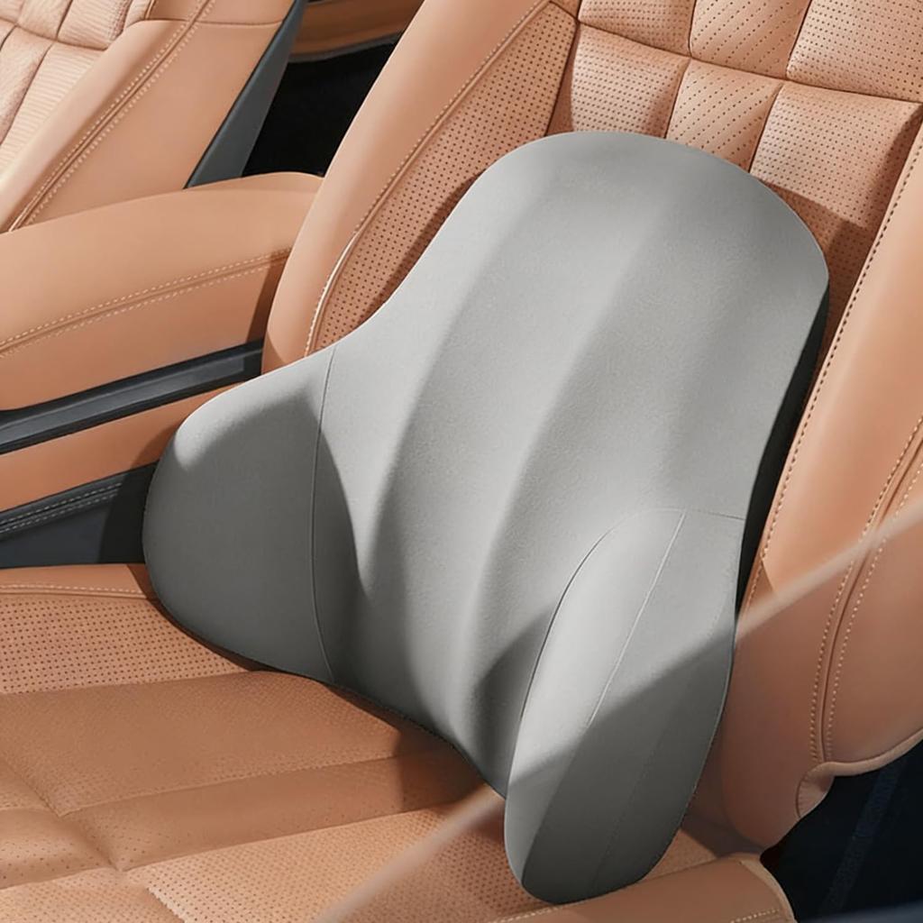 Aikenn Car Lumbar Support Cushion with Memory Foam Easy Perfect for Long Car Office and Home Use Interior, Breathable, Installation, Washable, Drives,