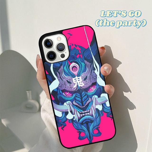 Japanese Oni Hannya Demon Mask cool Phone Case Cover for iPhone 17 Air 16 16e 15 12 11 13 14 Pro Max Apple Plus Coque