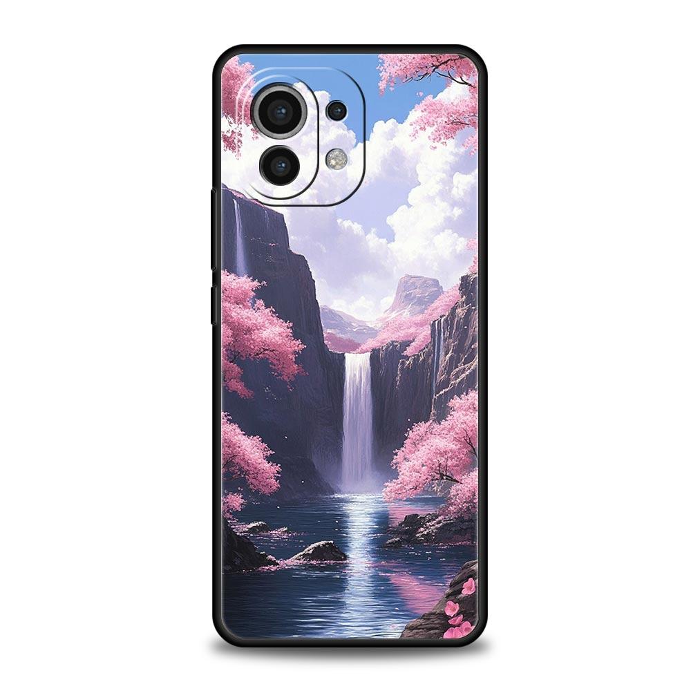 Pink Sunset Mountain Phone Case Cover for Xiaomi Mi 17 15 14 13 12 11 Ultra 15T 14T 13T 12T 11T Pro Lite 5G Soft TPU Shell Capas