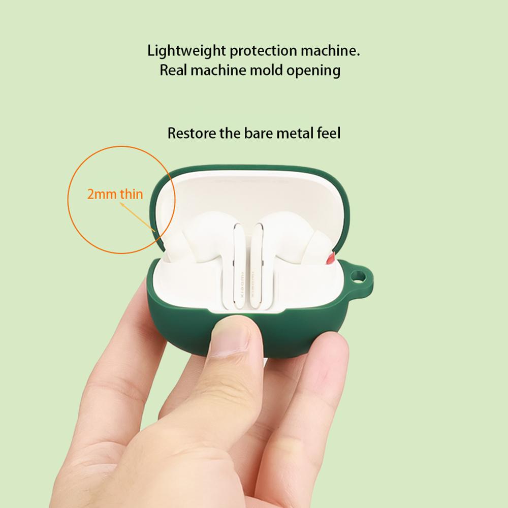 For Xiaomi Redmi Buds 5 Pro Silicone Case with Anti Lost Buckle Bluetooth-compatible Earphones Protective Cover
