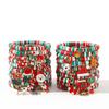 Pulseira de Natal Presente, Papai Noel Cerâmica Macia Pulseira de Contas com Natal Ajustável Feliz Natal Pulseira de Desejos para Mulheres