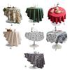 Round Tablecloth 59Inch Cotton Table Cloth Decorative Table Cover for Kitchen Dining Table Buffet Parties and Camping