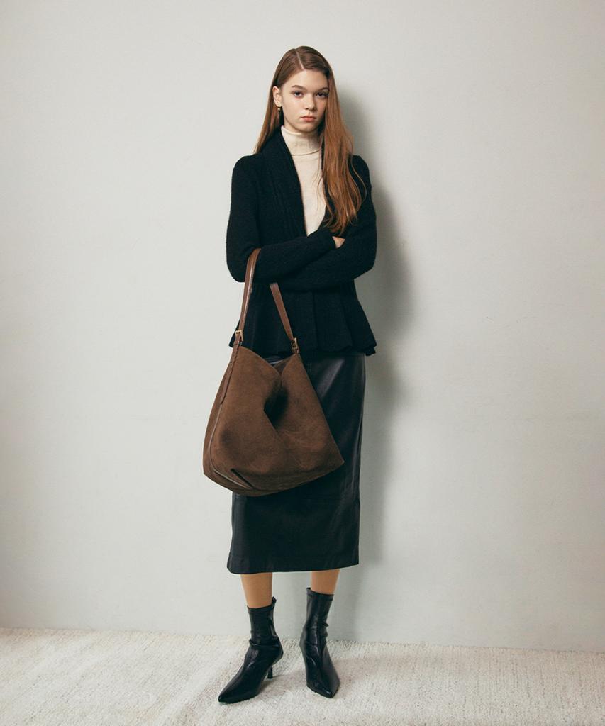 Clave Ellie Suede Brown Tote Bag