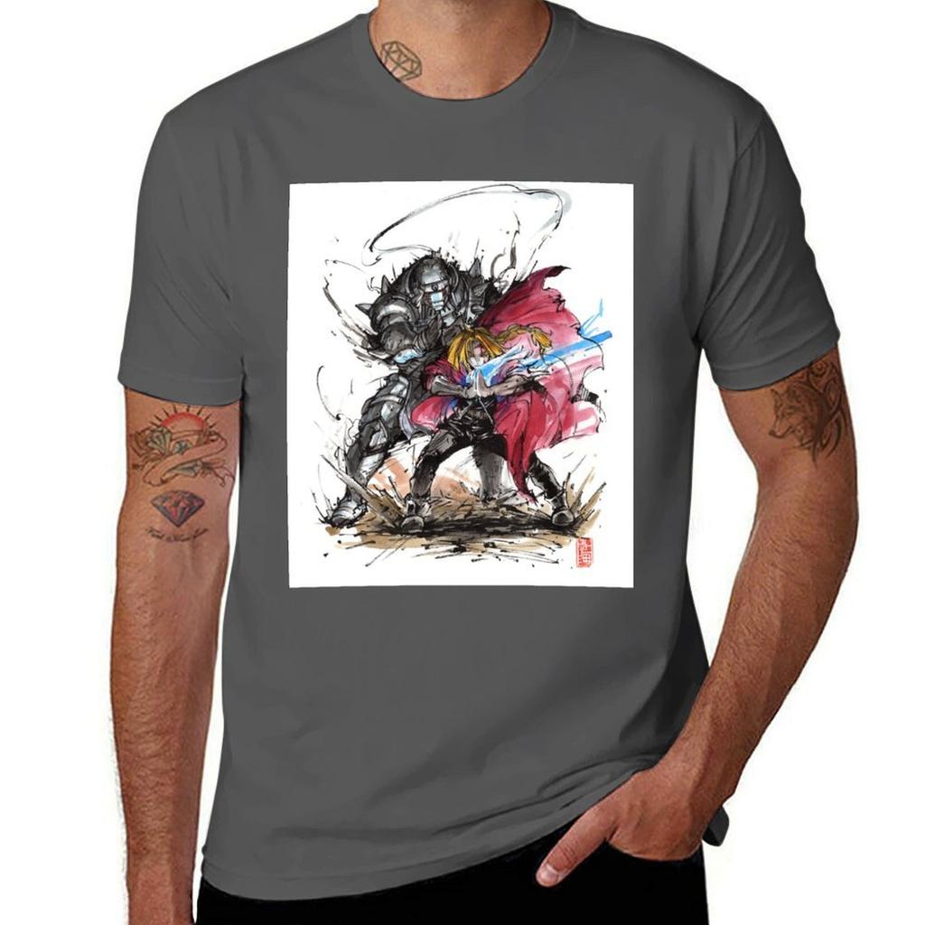 Tribute To Elric Brothers From Fullmetal Alchemist Tshirt High Elasticity Sports Tee Shirt Tshirt