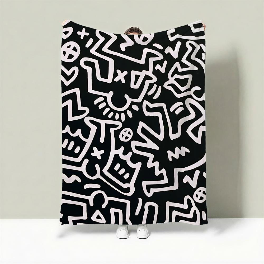 

Artist K-Keith Haring Throw Lightweight 240g Flannel Blanket Soft Skin-friendly for Summer Cooling 75cmx90cm