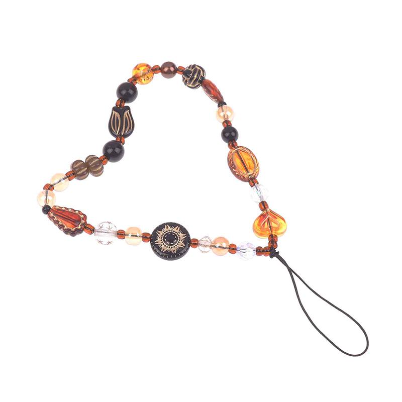 Estilo Chinês Retro Corda Curta para Pendurar com Corrente de Contas para Pulso, Capa de Celular, Chaveiro de Carro, Pingente de Bolsa para Mulheres