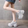 Inner Heightening Dad Shoes Women's Shoes New Explosive Autumn Breathable Mesh Thick-soled Muffin Sports and Leisure Little White Shoes