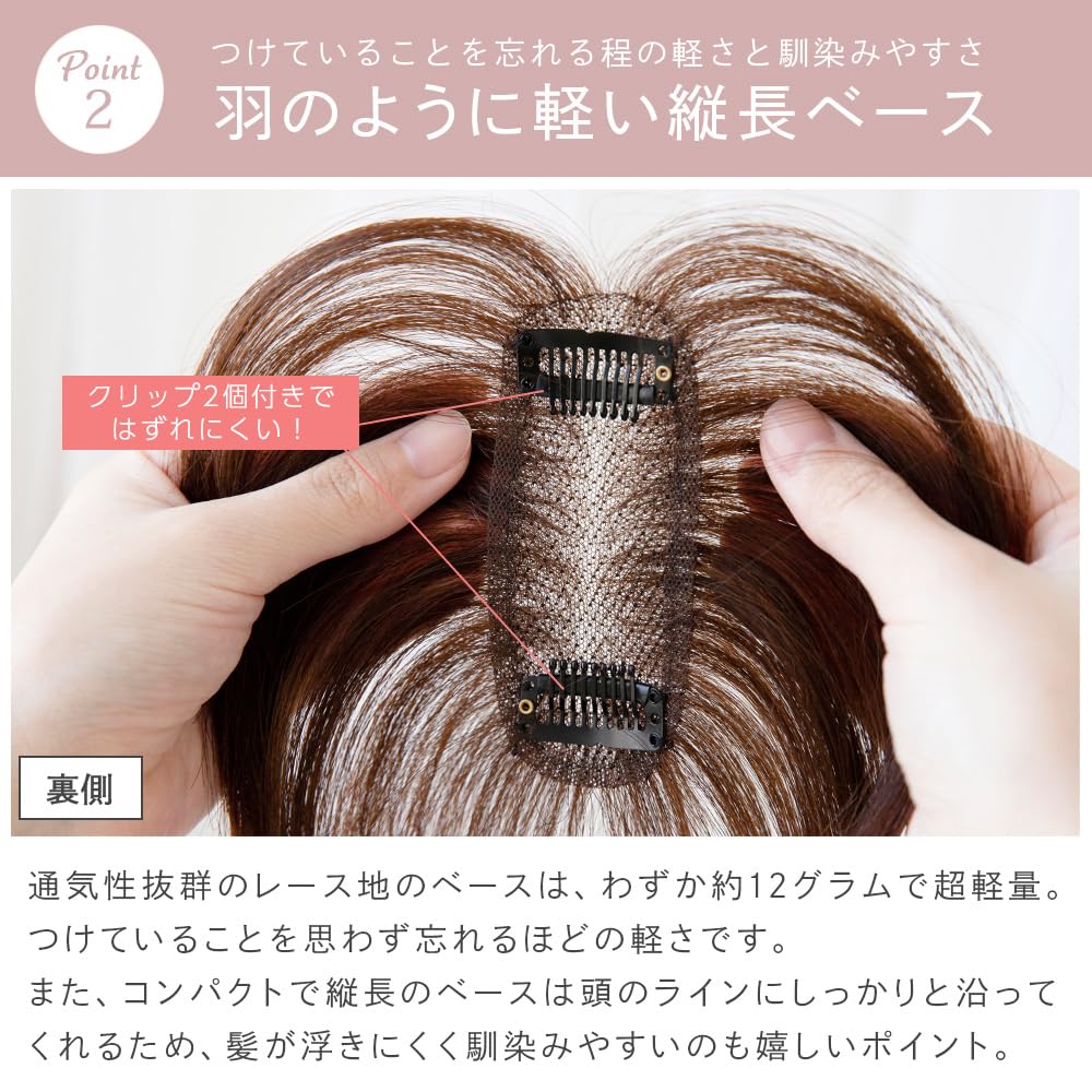 [BrightLala] 100% Human Hair Hairpiece, Fully Hand-Tied Partial Wig, Bangs Wig, Top Cover, Natural-Looking Wig for Women p389-LBK