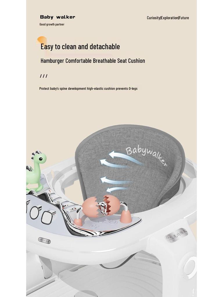 Multifunctional Baby Walker: Anti-Tip, O-Leg Prevention, Push-Assisted Learning for Boys and Girls